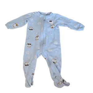 S'more print one piece footsies